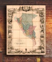 Stara MAPA PERU 1862r. 70x50cm