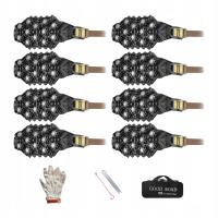 8x Łańcuchy na koła Wytrzymałe Outdoor Sports Wielokrotnego użytku Śnieg Czarny