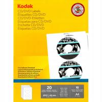Этикетки для CD/DVD KODAK с матовой отделкой 20шт.