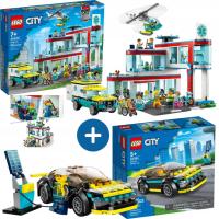 LEGO City 60330 Szpital + LEGO 60383 City Elektryczny samochód sportowy 2w1