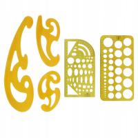 Szablony Zestaw linijek Architekt Pomarańczowy szablon z tworzywa sztucznego Układ kształtów 5 sztuk