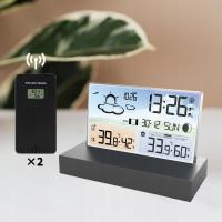 LCD stacja pogodowa termometr higrometr zegar barometr zewnętrzny czujnik×2