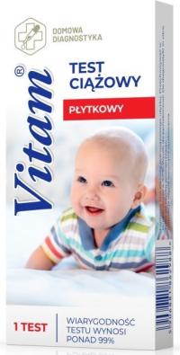 Тест на беременность VITAM пластинчатый чувствительный 99% быстрый точный надежный 1шт