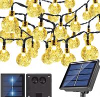 LAMPKI SOLARNE 20LED GIRLANDA OGRÓD ŚWIETLNA SZNUR ŁAŃCUCH ŚWIETLNY CIEPŁE