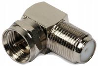 Przejście kątowe gniazdo F - wtyk F nakręcany złącze Master