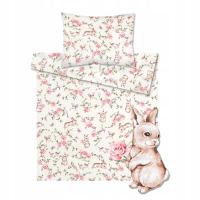 POŚCIEL DZIECIĘCA NIEMOWLĘCA 120x90 DO ŁÓŻECZKA 120x60 OGRÓD RÓŻANY
