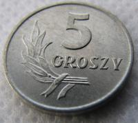 5 gr groszy 1961 mennicze mennicza z rolki piękne UNC