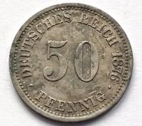 NIEMCY 50 PFENNIG 1876 A / srebro
