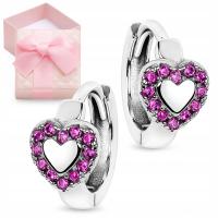 СЕРЕБРЯНЫЕ СЕРЬГИ СЕРДЦА ДЛЯ ДЕВУШКИ, СЕРЬГИ КОЛЬЦА СТЕРЛИНГОВОГО СЕРЕБРА 925 ПОДАРОК