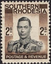 kol.bryt.Southern Rhodesia KGVI 2 Sh.czysty *