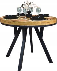 Круглый стол 100 раскладной до 200 см лофт металлические ножки толстая столешница