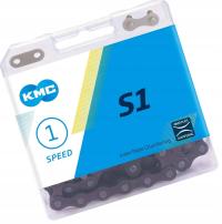 Łańcuch rowerowy 1rz. KMC S1 Szeroki Brązowy 112og. Box Spinka BS1WBR112