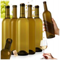15x Oliwkowe butelki na WINO z KORKAMI Bordeaux 750 ml butelka do wina
