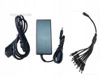 ZASILACZ DO KAMER CCTV 12V DC 8A 8 WYJŚĆ 12 V 8 A WTYKI 2.1x5X5