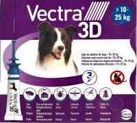 VECTRA 3D 10-25KG na PCHŁY KLESZCZE Pies 3 PIPETY