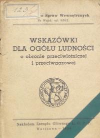 1938 WSKAZÓWKI DLA LUDNOŚCI o obronie przeciwlotni