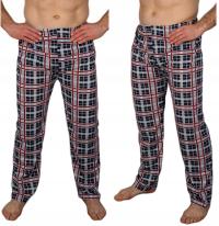 Мужские пижамы длинные клетчатые хлопковые брюки