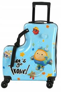 WALIZKA PODRÓŻNA JEŻDŻĄCA DZIECI KABINOWA JEŹDZIK BAGAŻ NA KÓŁKACH WÓZEK