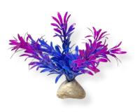 ROŚLINA SZTUCZNA DO AKWARIUM roślinka dekoracyjna fioletowa OZDOBA 12cm