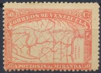 Wenezuela - 50cs Apoteosis de Miranda Mapa