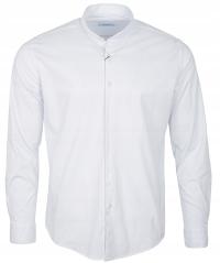 мужская рубашка с воротником-стойкой белый хлопок L воротник-стойка