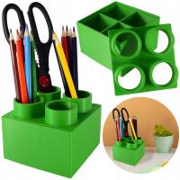 ORGANIZER POJEMNIK PRZYBORNIK NA PRZYBORY W KSZTAŁCIE KLOCKA LEGO ZIELONY