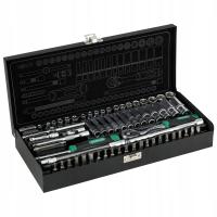 STALCO ZESTAW KLUCZY NASADOWYCH Z GRZECHOTKĄ 1/4” 67 ELEMENTÓW METALOWY BOX
