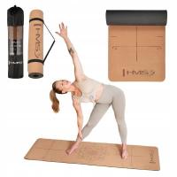 KORKOWA MATA DO ĆWICZEŃ FITNESS YOGI PILATESU Z POKROWCEM 182X61 CM