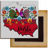 Magnes POLSKA pamiątka z Polski, regionalne kwiaty