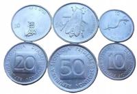 Słowenia (1992 - 1993) - zestaw monet obiegowych FAO ( 3 sztuki)