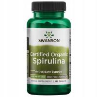 Swanson Spirulina Certyfikowana Organicznie Wydolność Trawienie 180 tabs