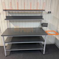 Stół magazynowy e-commerce stanowisko do pakowania dużo półek