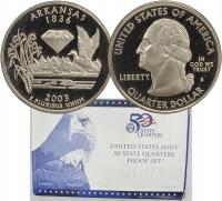 4.USA, PROOF SET 1/4 DOLARA 2003 S SZT.5 STANY