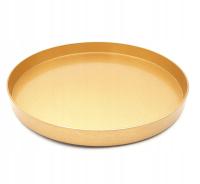 PODSTAWKA DEKORACYJNA ZŁOTA TALERZ POD ŚWIECE NA STROIKI 22 cm