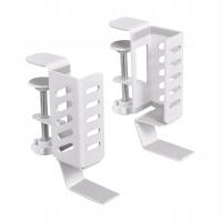 Półka Biurkowa do Przechowywania, Antypoślizgowa, Stabilna, Odporna na Zarysowania, z Uchwytem na Kable - Biała