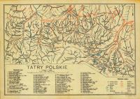 Старая карта польских Татр 1914r. 50x40cm