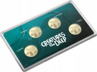4 monety Creatures of the Deep Brąz Alumin 2023 Mintmark & Privy Mark
