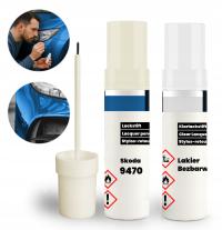 Zaprawka SKODA 9470 BLUE Zestaw 2w1: Lakier Bazowy + Bezbarwny z Pędzelkiem