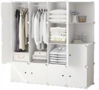 Большой шкаф модульная гардеробная белый шкаф вместительные полки книжный шкаф