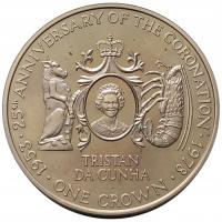 45103. Tristan da Cunha, 1 korona, 1978r. okolicznośc. proof (28,66g/39mm)