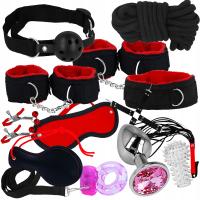 Мощный набор БДСМ 14 элементов наручники кнут анальная пробка вибратор веревка