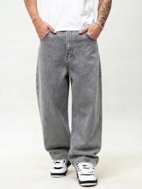 SZEROKIE SPODNIE JEANSOWE Super Baggy Męskie Jasne Szare Jigga KORONA