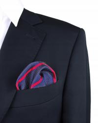 POSZETKA CHUSTKA GRANATOWA Z CZERWONYMI PASKAMI