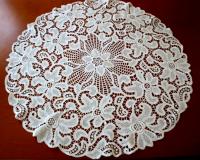 Раритет! Элегантная круглая скатерть-великолепное Гипюровое кружево plauener
