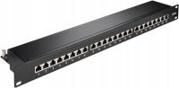 CAT 6A PANEL KROSOWY 19 CALOWY 48,3 cm 24 PORTY B