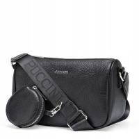 Женская сумка-мессенджер PUCCINI, черная сумка на ремне BML066M-1
