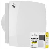 WENTYLATOR ŁAZIENKOWY WINDY 120 T BIAŁY cichy TIMER + KLAPKA ZAWÓR ZWROTNY