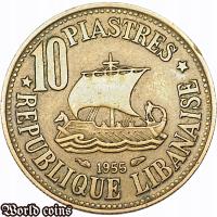 10 PIASTR 1955 LIBAN