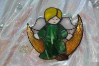 Aniołek na księżycu prezent anioł SZ chrzest