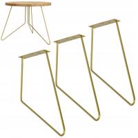 Nogi do stolika ławy noga meblowa metalowa złota 50 cm nogi z pręta